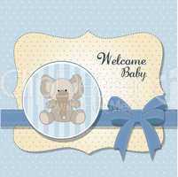 new baby card with elephant