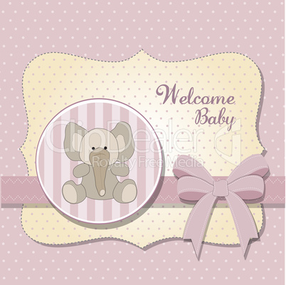 romantic baby girl announcement card