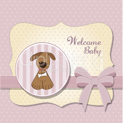 romantic baby shower card with dog