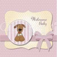 romantic baby shower card with dog