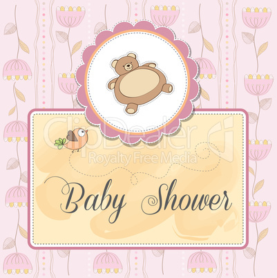 baby shower card with teddy