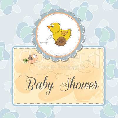 baby shower card with duck toy