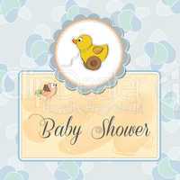 baby shower card with duck toy