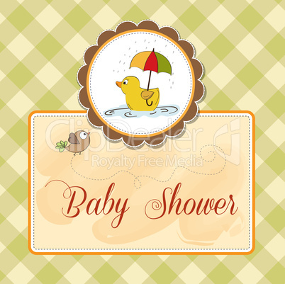 baby shower card with duck toy