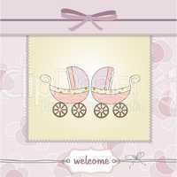 delicate baby twins shower card