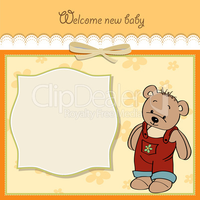 baby shower card with teddy