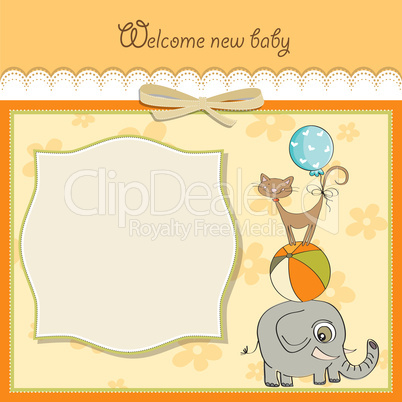 baby shower card with pyramid of animals