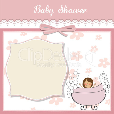 romantic baby girl shower card