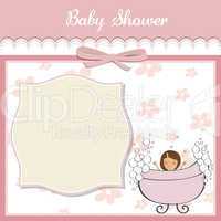 romantic baby girl shower card