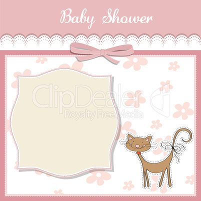 new baby shower card with cat