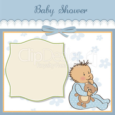 baby announcement card with little boy