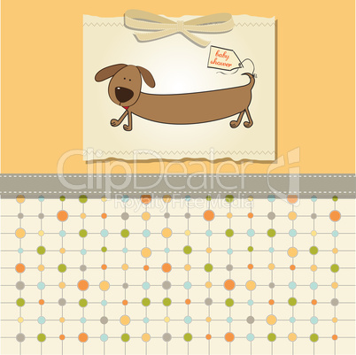 funny shower card with long dog