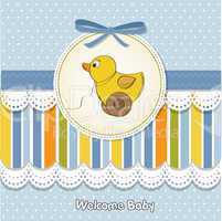 welcome card with duck toy