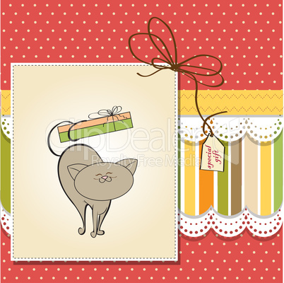 new baby shower card with cat