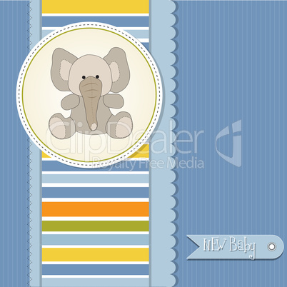 baby boy announcement card with elephant