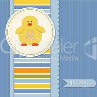 baby boy announcement card with duck