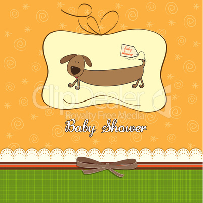 funny shower card with long dog