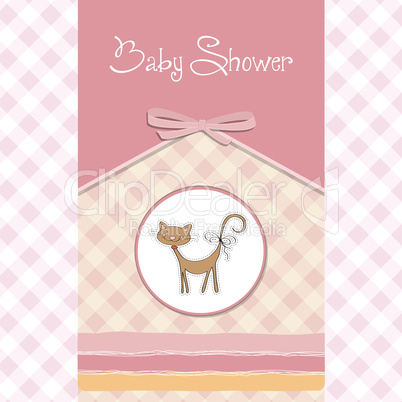 new baby shower card with cat