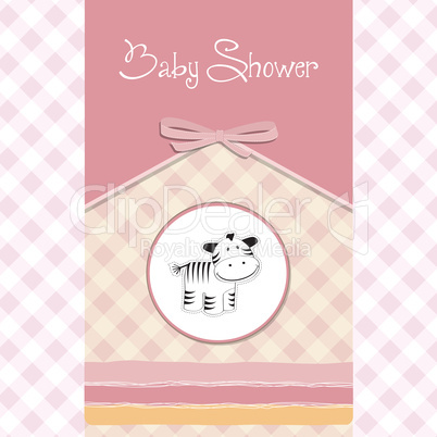 cute baby shower card with zebra