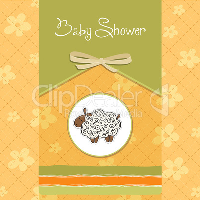 cute baby shower card with sheep