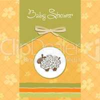 cute baby shower card with sheep