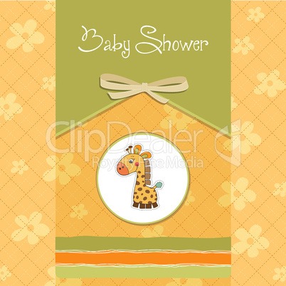 new baby announcement card with giraffe