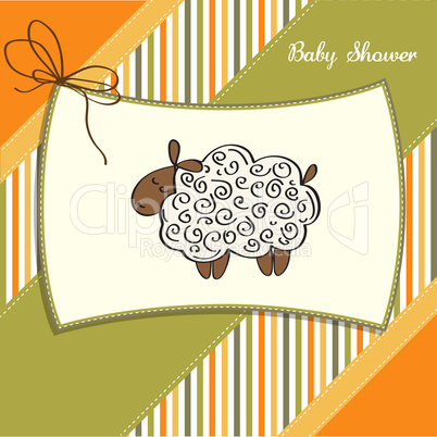 cute baby shower card with sheep