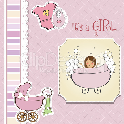 romantic baby girl shower card