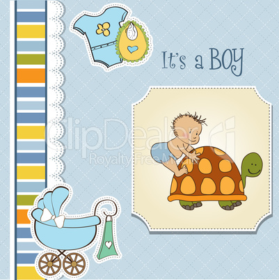 funny baby boy announcement card