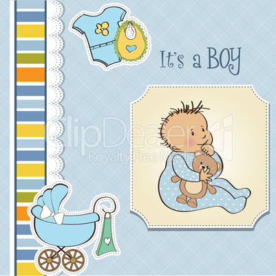 baby announcement card with little boy