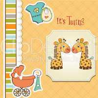 baby twins shower card