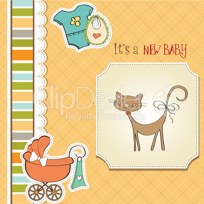 new baby shower card with cat