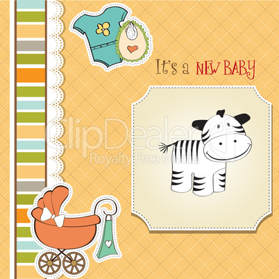 cute baby shower card with zebra