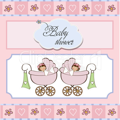 baby twins shower card