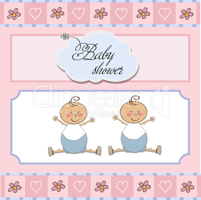 baby twins shower card