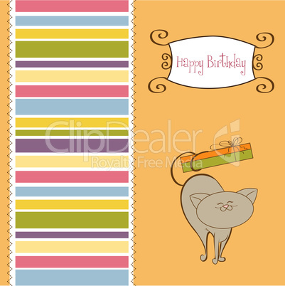 happy birthday card with cute cat