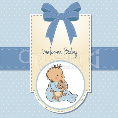 romantic baby boy shower card