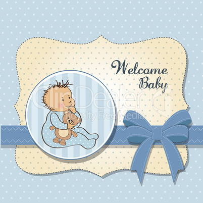 romantic baby boy shower card