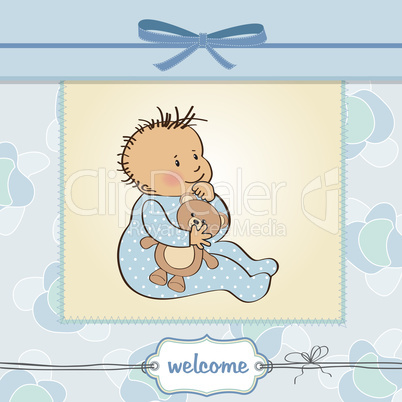 romantic baby boy shower card