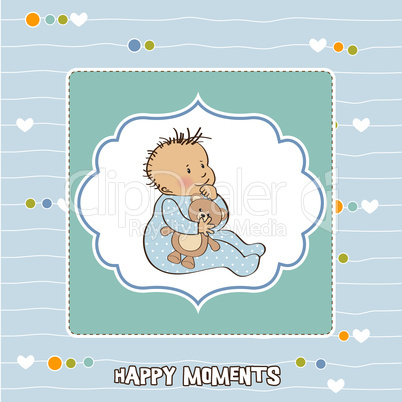 romantic baby boy shower card