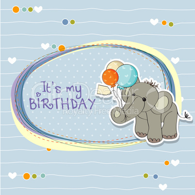 baby boy birthday card with elephant