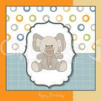 birthday greeting card with baby elephant