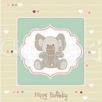 birthday greeting card with baby elephant