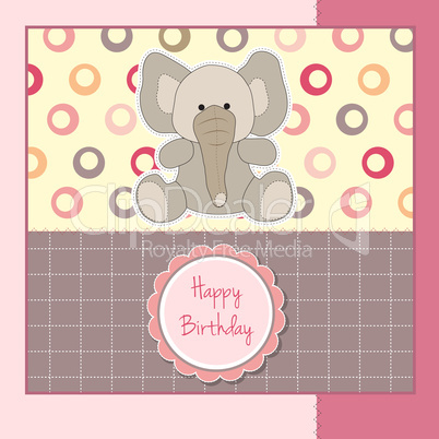 birthday greeting card with baby elephant