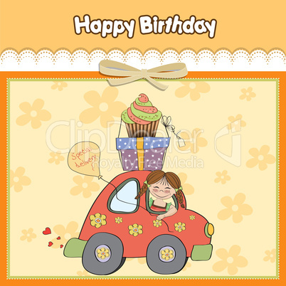 birthday card with funny little girl birthday card with funny little girl