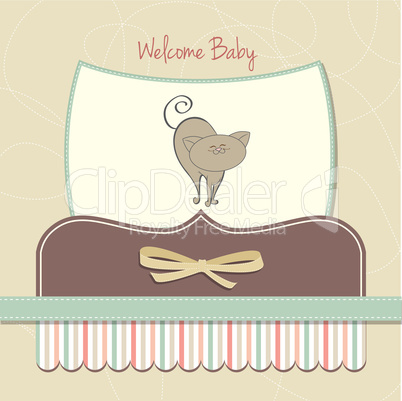 new baby shower card with cat