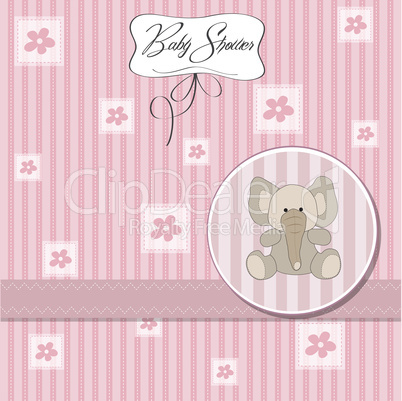 romantic baby girl announcement card