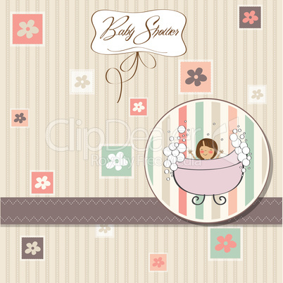 romantic baby girl shower card