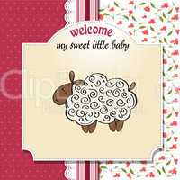 cute baby shower card with sheep