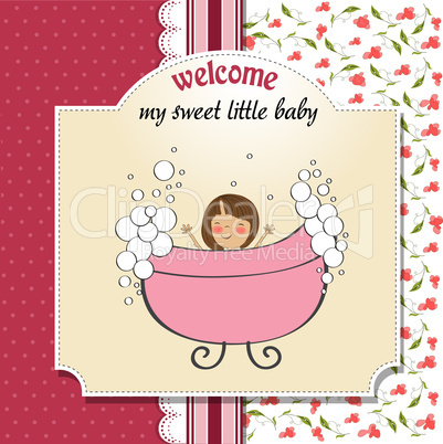 romantic baby girl shower card